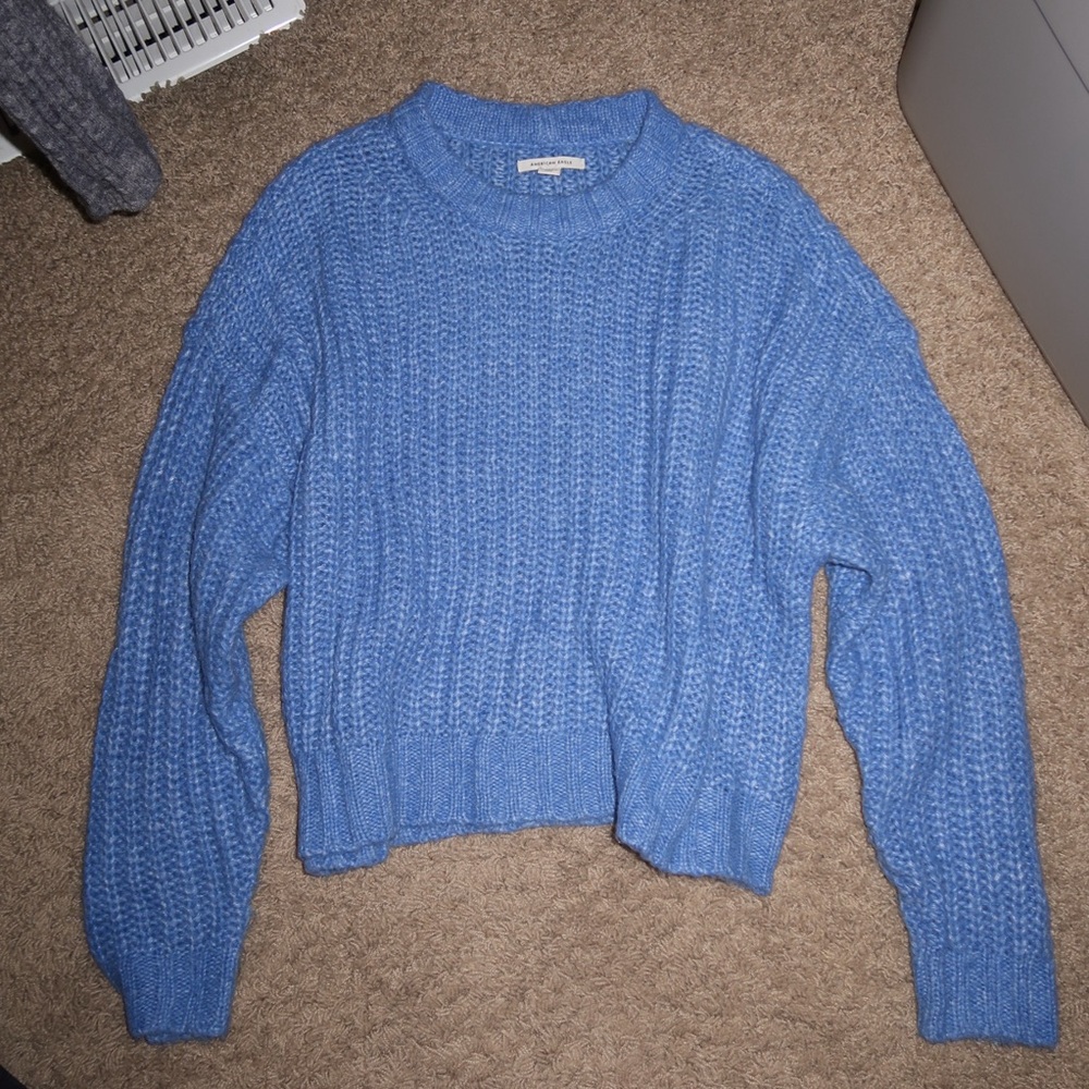 American Eagle Outfitters Blue Crew Neck Sweater